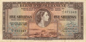 Bermuda - 5 Bermudian Shillings - P-18a - Foreign Paper Money